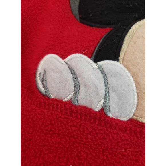 Disney Red Mickey Mouse Sweatshirt Mens Large Fleece Hoodie Kangaroo Pocket - Picture 12 of 16